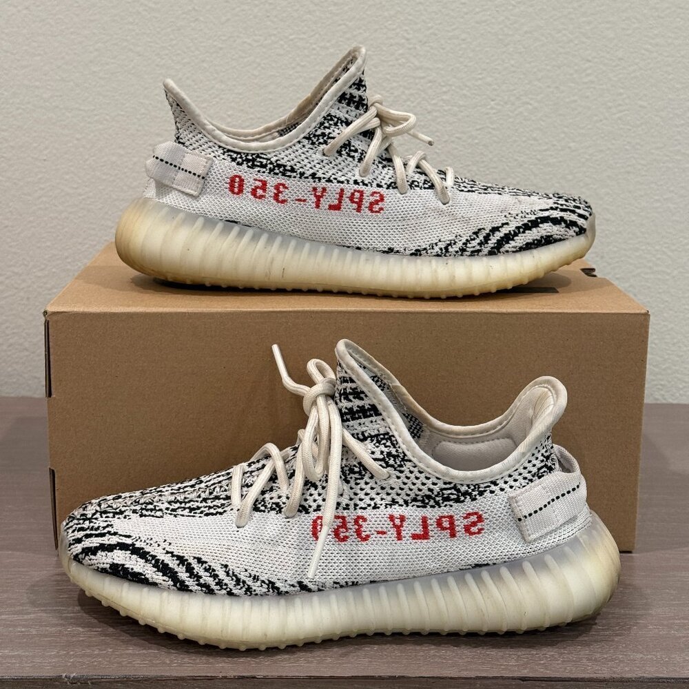 YEEZY BOOST 350 V2 CP9654 WHITE/BLACK/RED BLANC/NOIESS/ROUGE